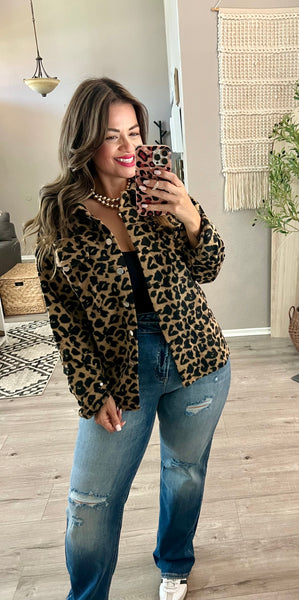 Casual nights leopard jacket